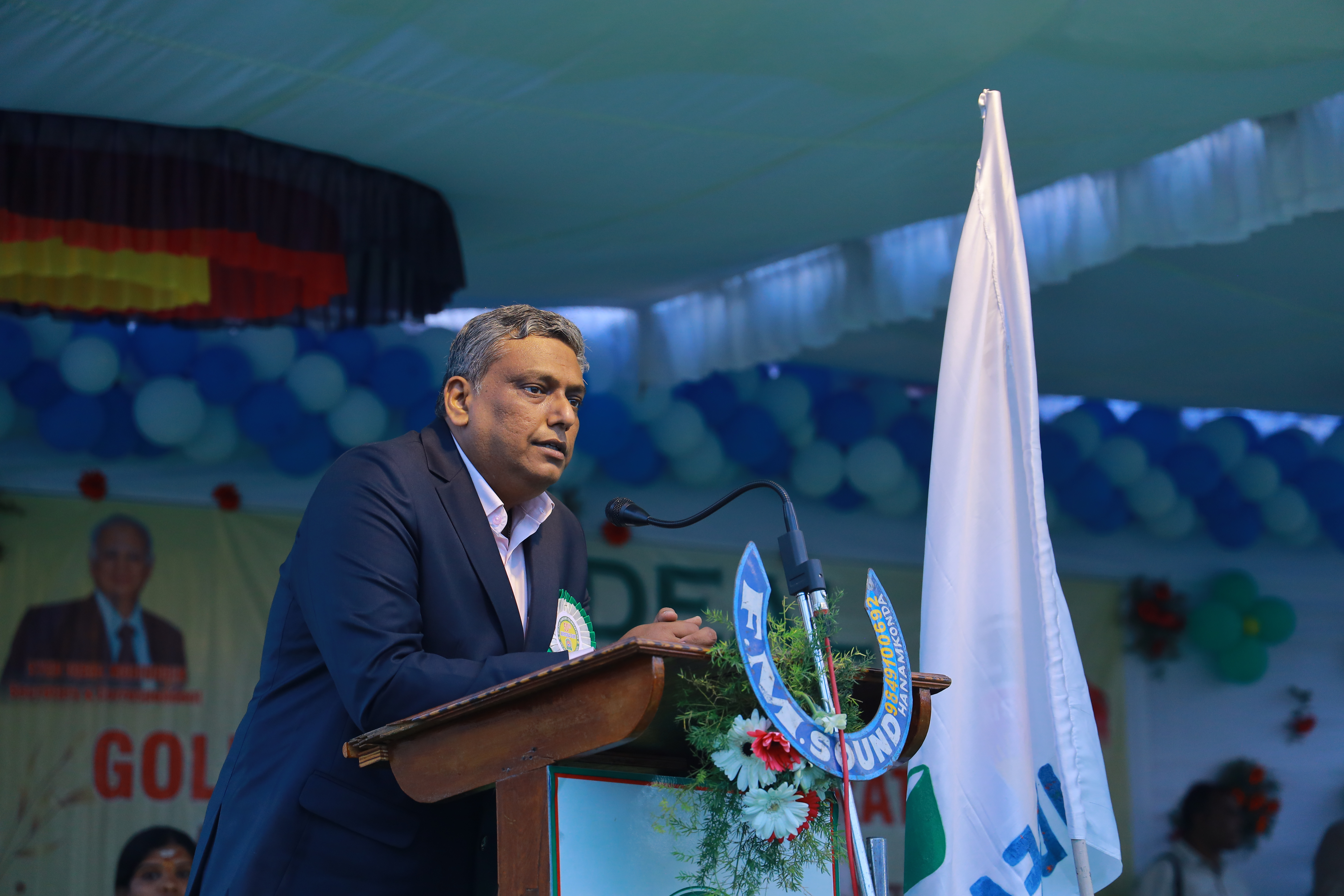 Director Addressing the Gathering at Ideal High School